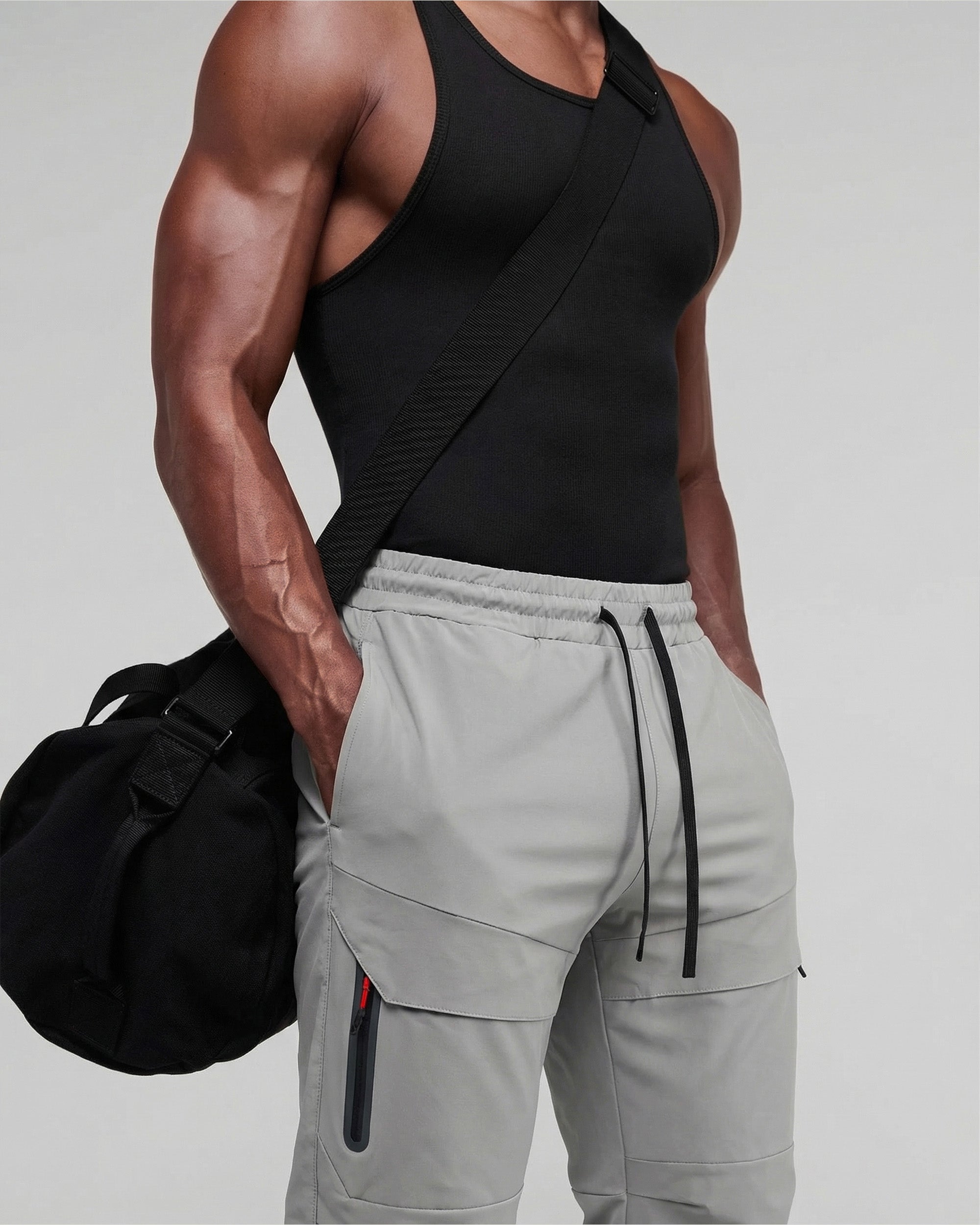 Pantalon de jogging cargo athlétique Stay Cool à côtes hautes-thumbmail-5