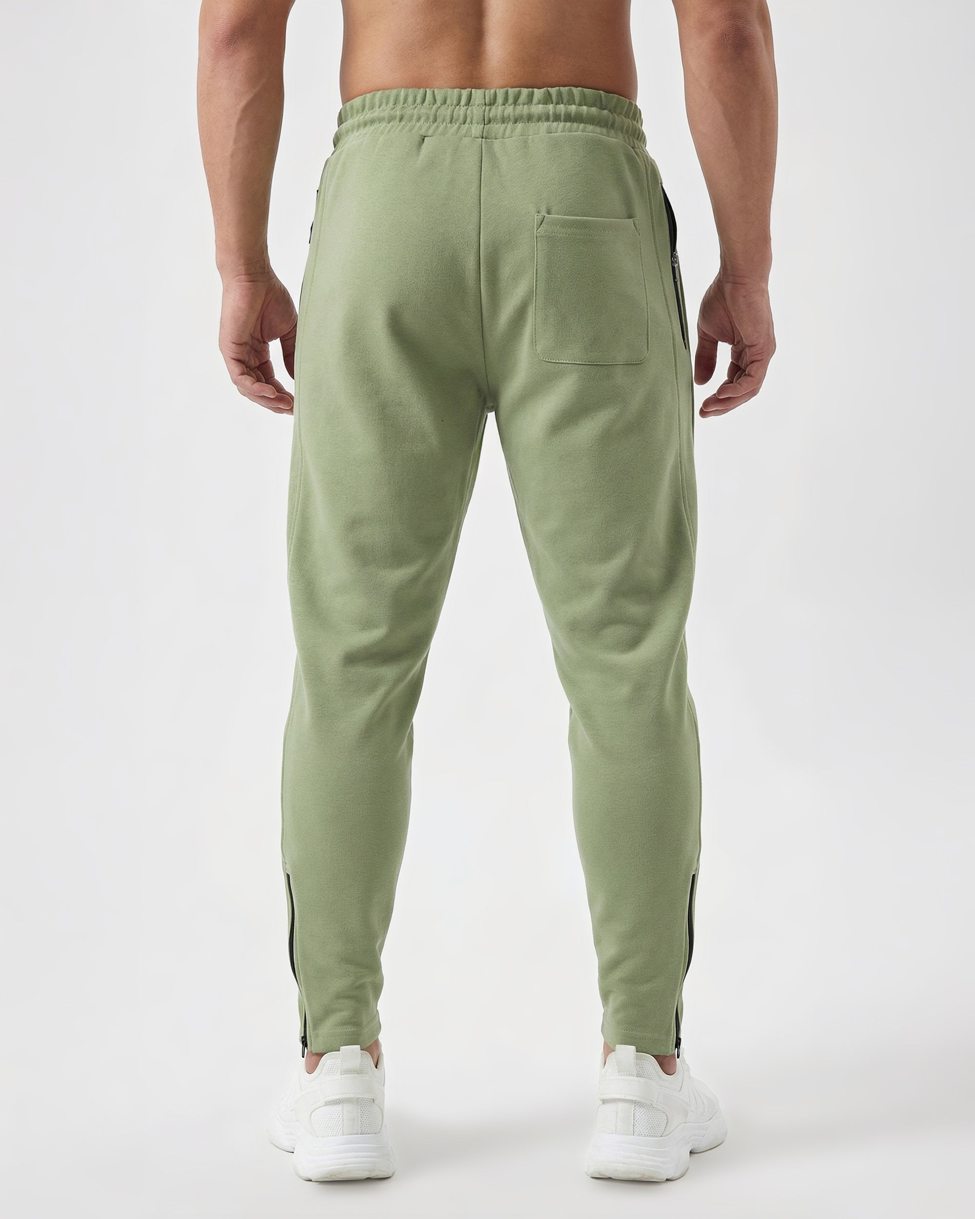 Pantaloni da jogging laterali con cerniera all'orlo