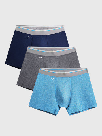 M's 3 Packs AIRFLOW 5" Performance Boxer Brief-Blue/Charcoal Heather/Navy