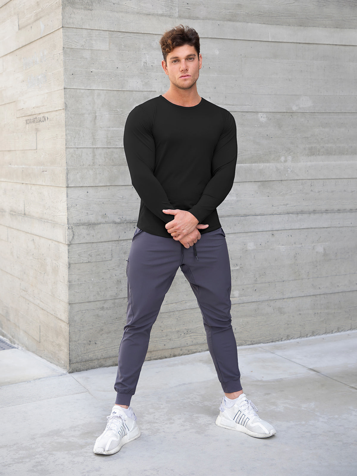 All Day Elite Curve-Hem Tee Stretch Long Sleeve - Ahaselected