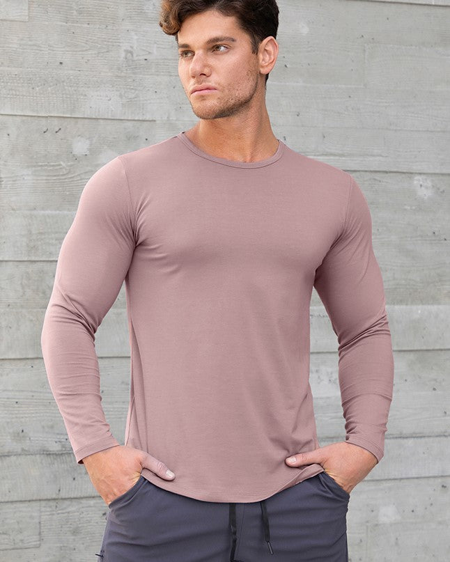 All Day Elite Curve-Hem Tee Stretch Long Sleeve - Ahaselected