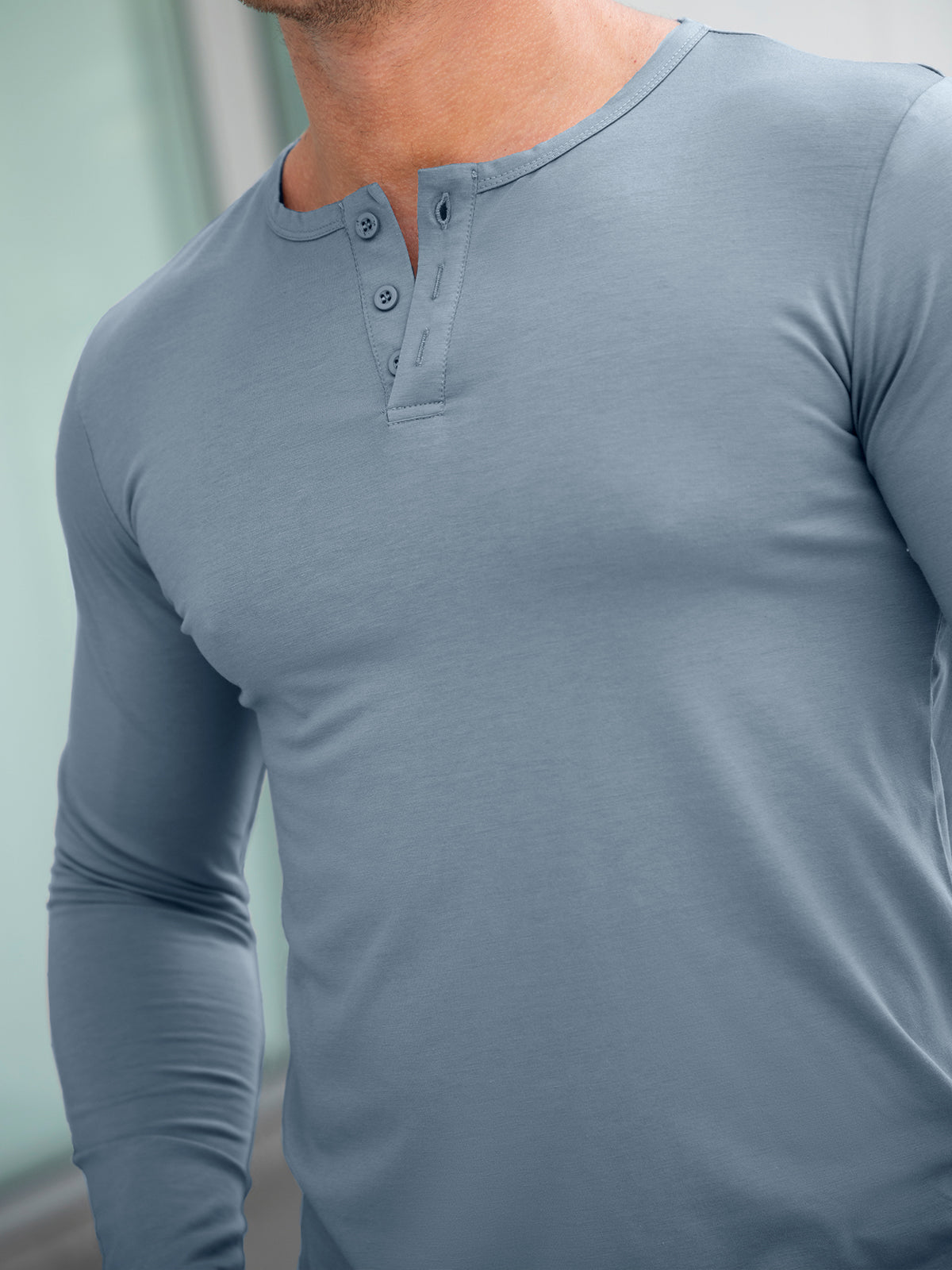 All Day Elite Henley Curve-Hem Long Sleeve - Ahaselected