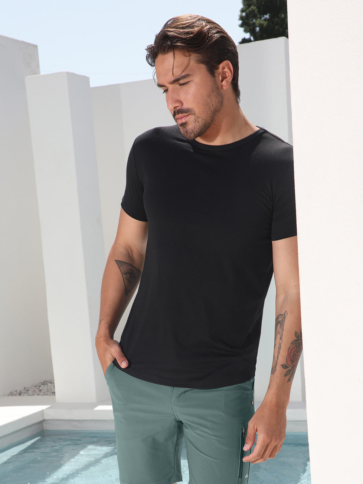 All Day Elite Curve-Hem Tee Tech Short Sleeve - Ahaselected