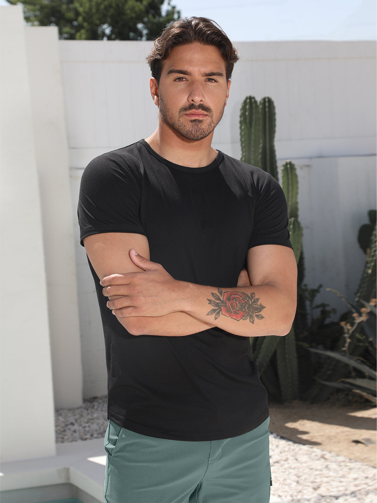 All Day Elite Curve-Hem Tee Tech Short Sleeve - Ahaselected