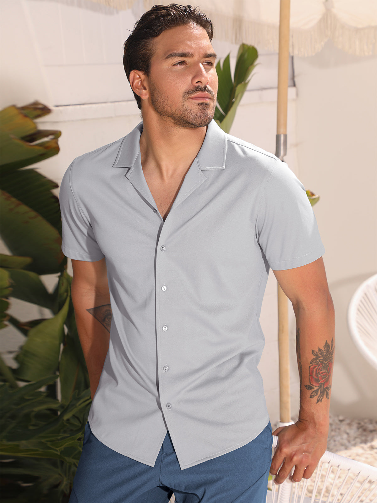 Hawaiian Shirts Grey - Ahaselected