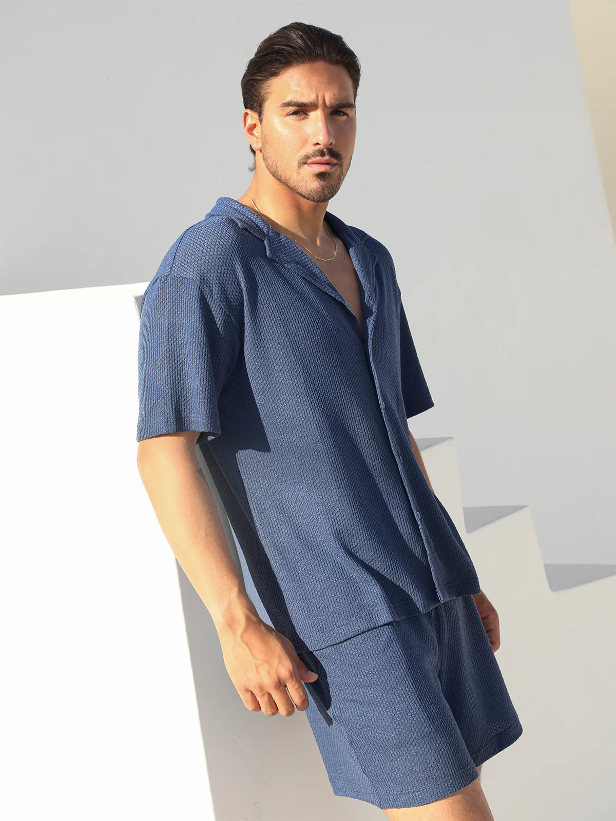 Set: Hawaii-Strickset, Hemd + Shorts, Sand -thumbmail-12