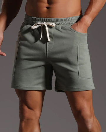 Men’s Casual Cotton Blend Patch Pocket Shorts