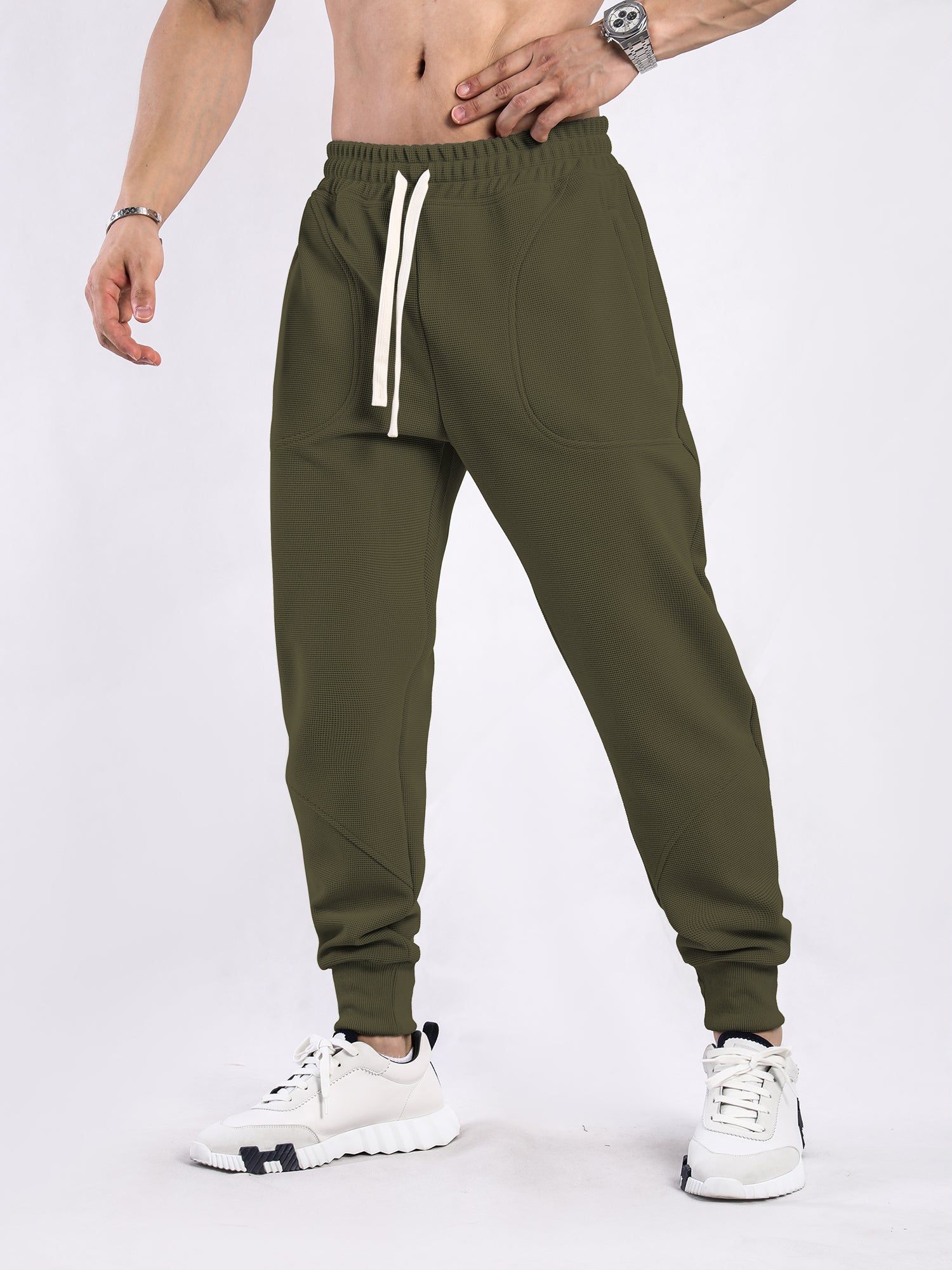 Soft Waffle Texture Performance Joggers - Ahaselected