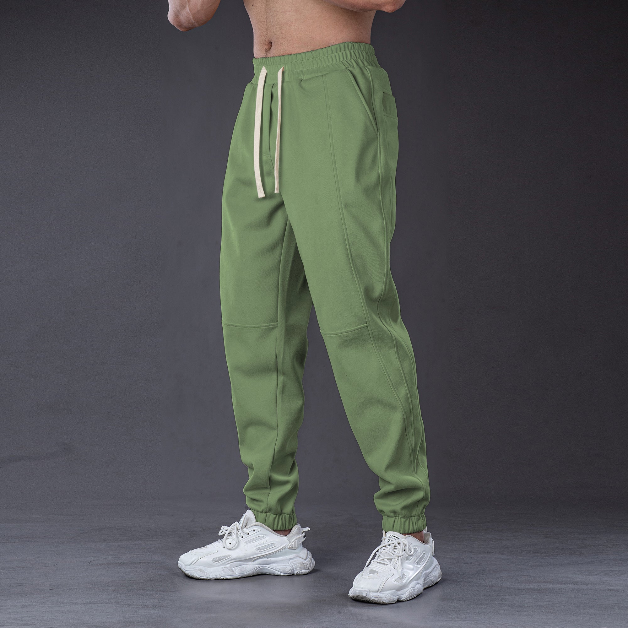 All-Day Stretch Panel Joggers with Cuffed Ankles - Ahaselected
