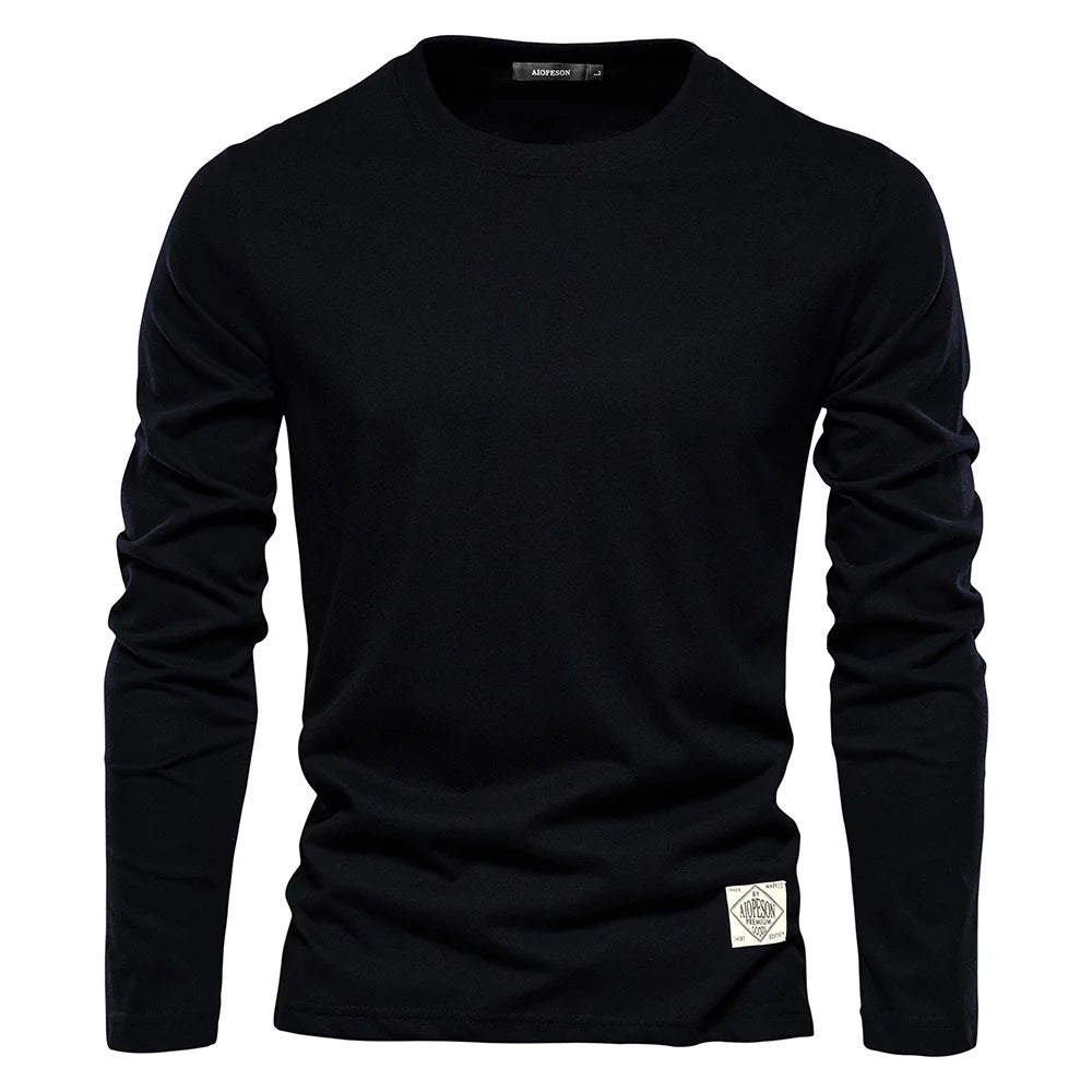 T-shirt in cotone a maniche lunghe con scollo rotondo-thumbmail-26