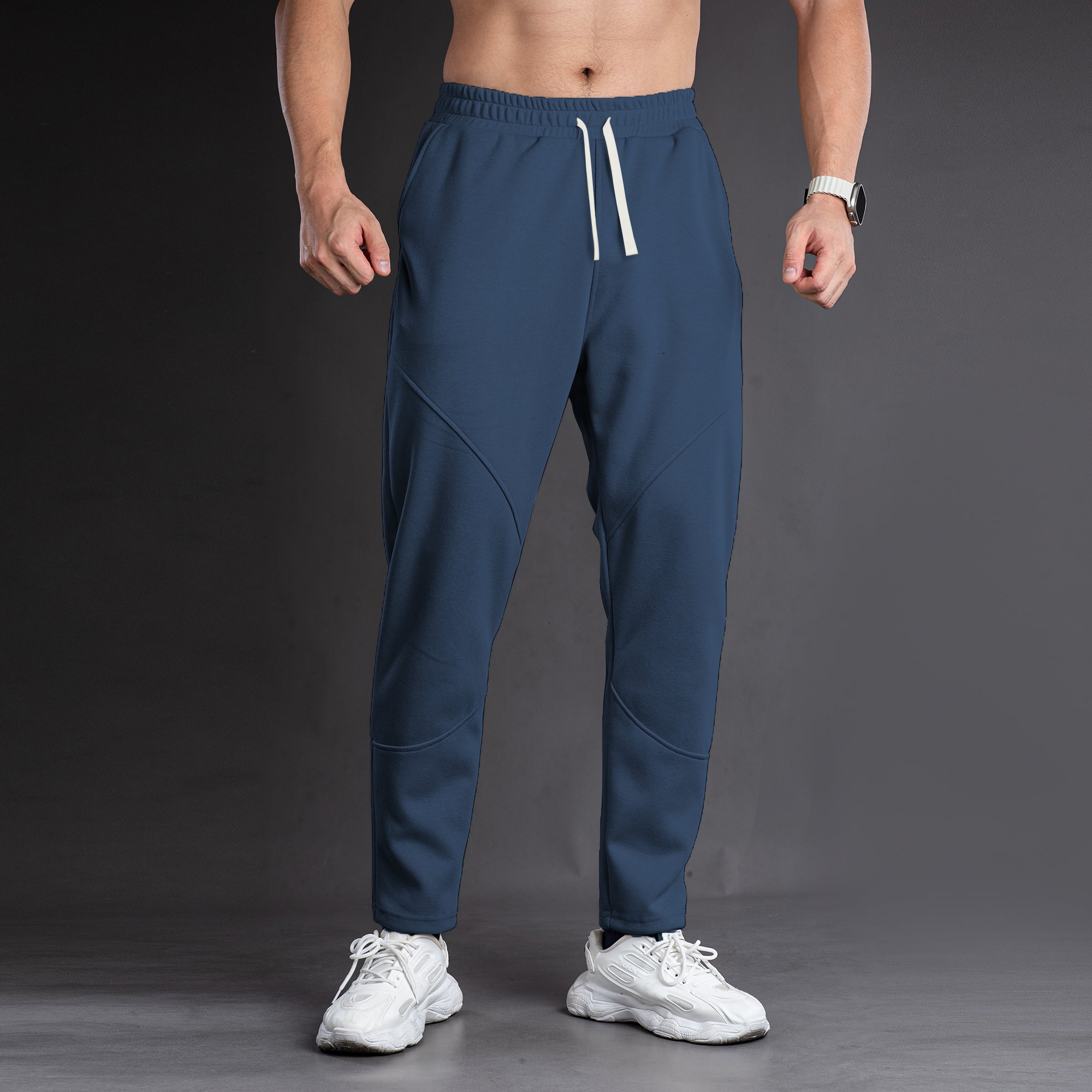 Tapered Cotton Stretch Panel Joggers - Ahaselected