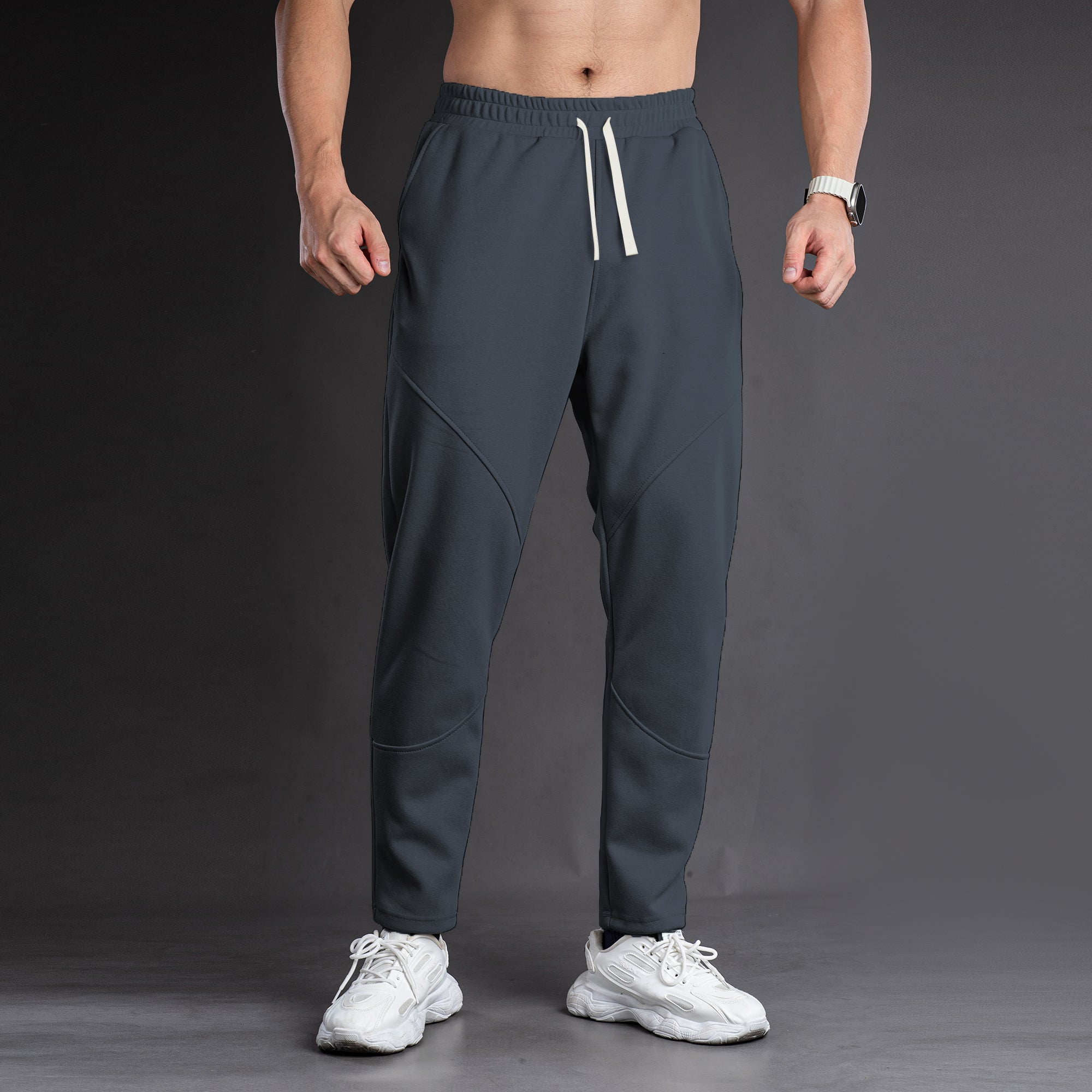Tapered Cotton Stretch Panel Joggers - Ahaselected