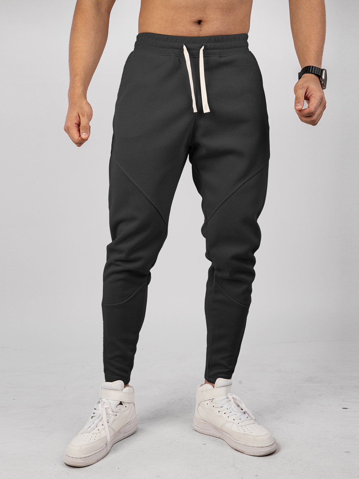 Men’s Warm Spliced Training Joggers with Zipper Hems - Ahaselected