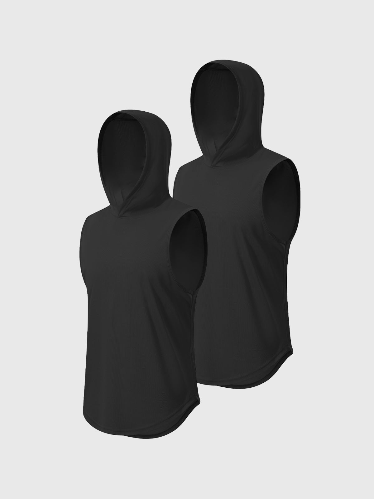 Workout Hooded Tank Curved Hem - Ahaselected