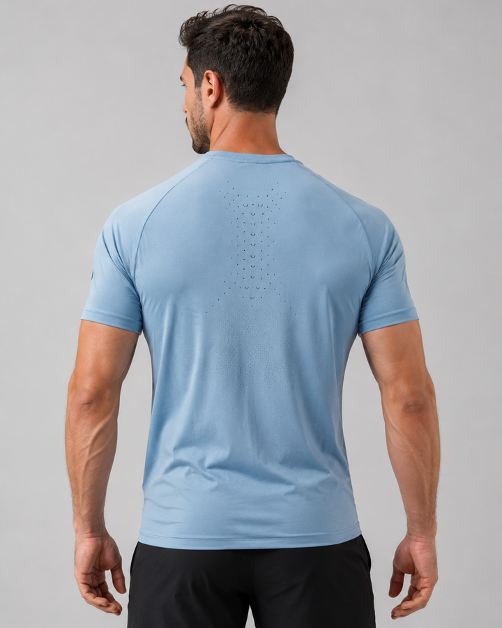 Men’s Laser Perforated Quick-Dry Running T-Shirt