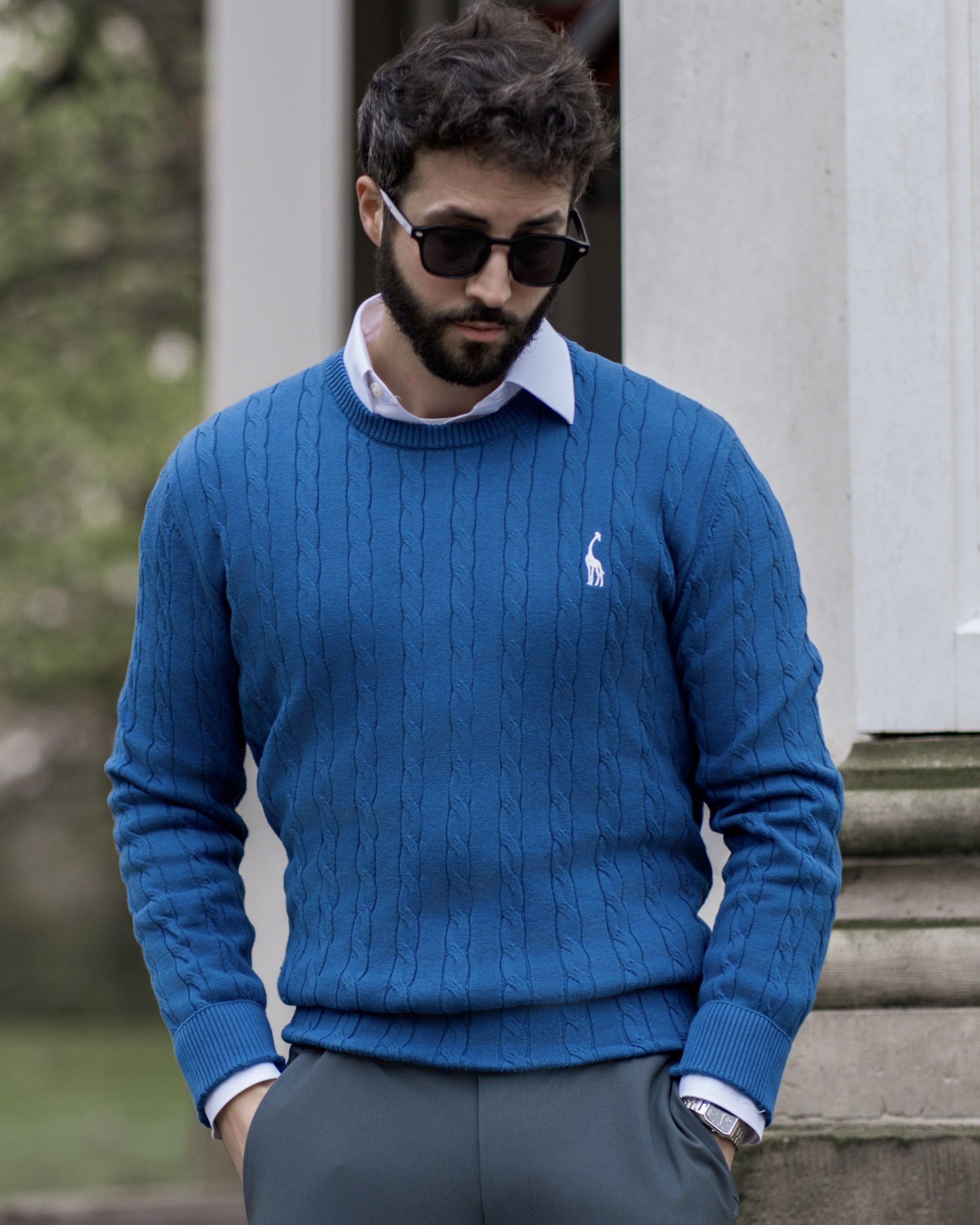 Giraffe Cable Knit Sweater - Ahaselected