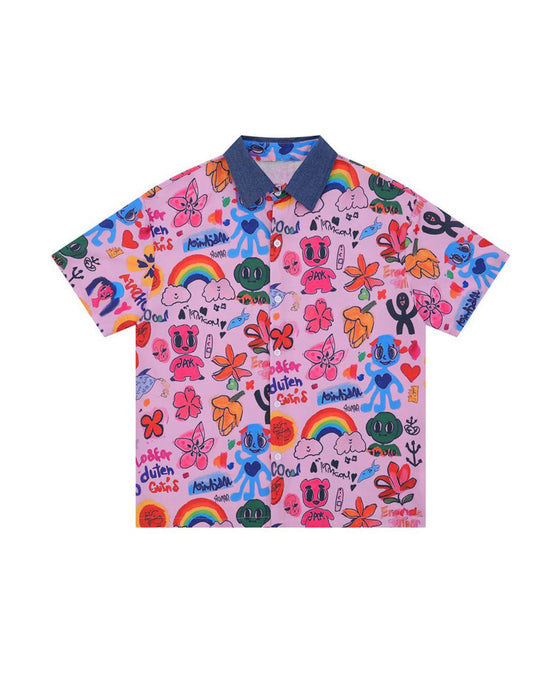 Holiday print SS shirt graffiti - Ahaselected