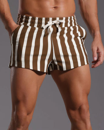 Men’s Wide Stripe Cotton Blend Shorts