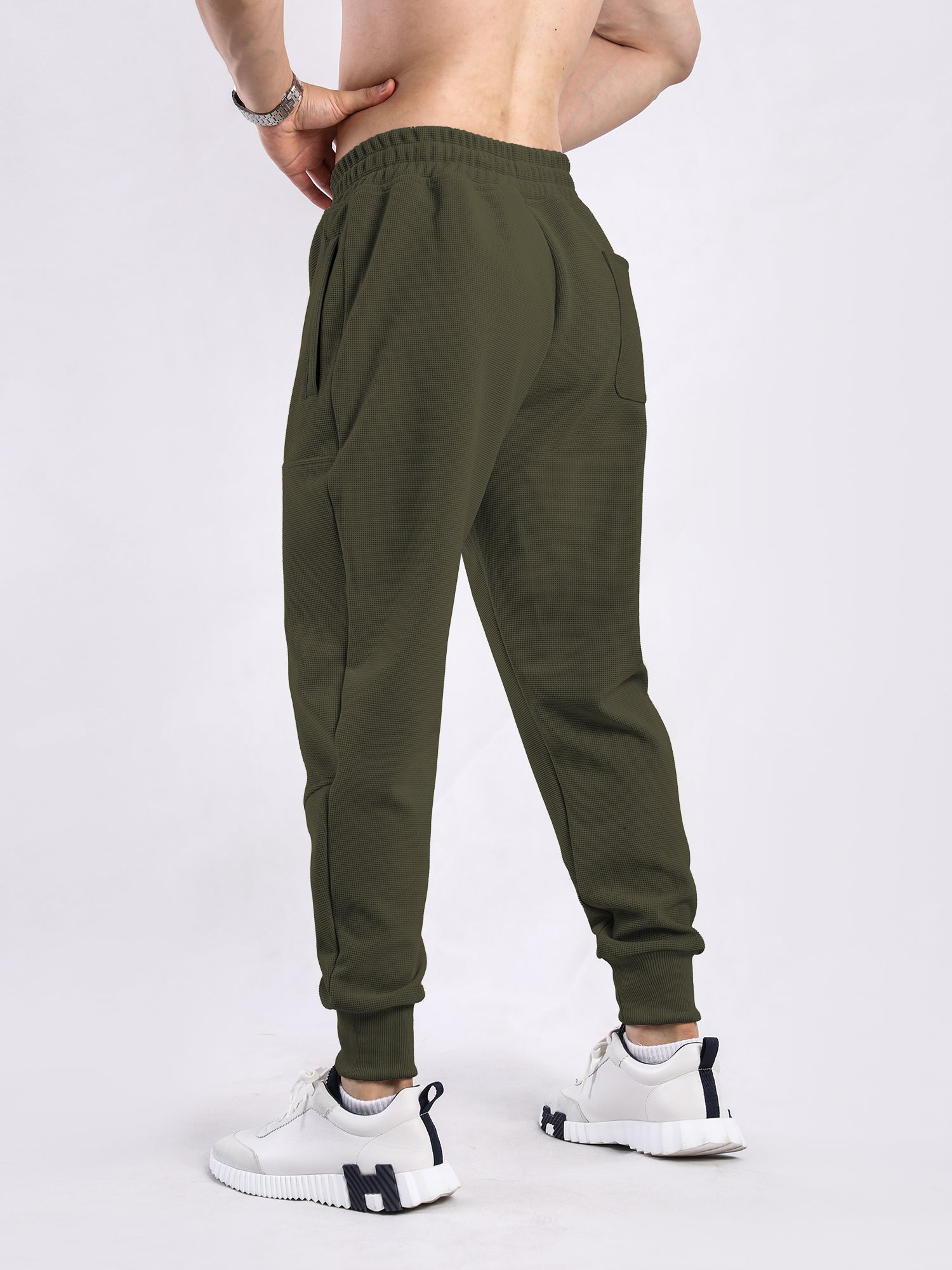 Soft Waffle Texture Performance Joggers - Ahaselected