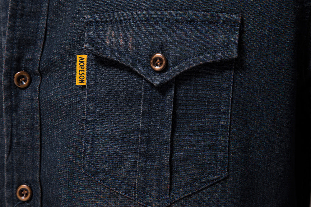 Long Sleeve Denim Shirt New - Ahaselected