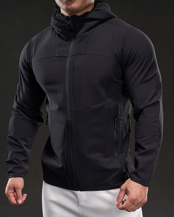 Fleece-Lined Athletic Hooded Full Zip Jacket