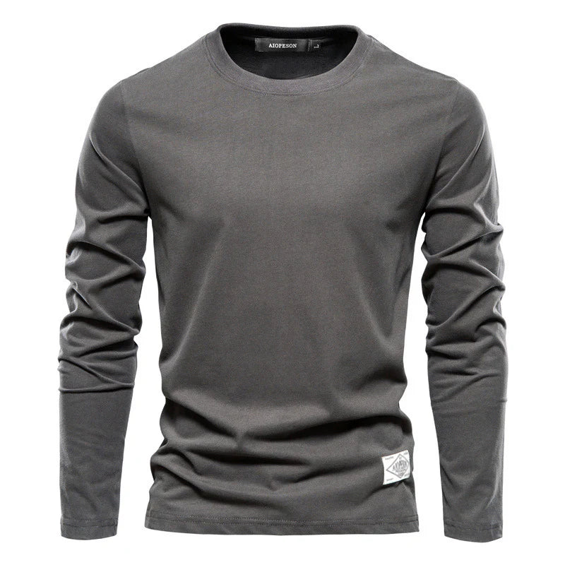 T-shirt in cotone a maniche lunghe con scollo rotondo-thumbmail-28