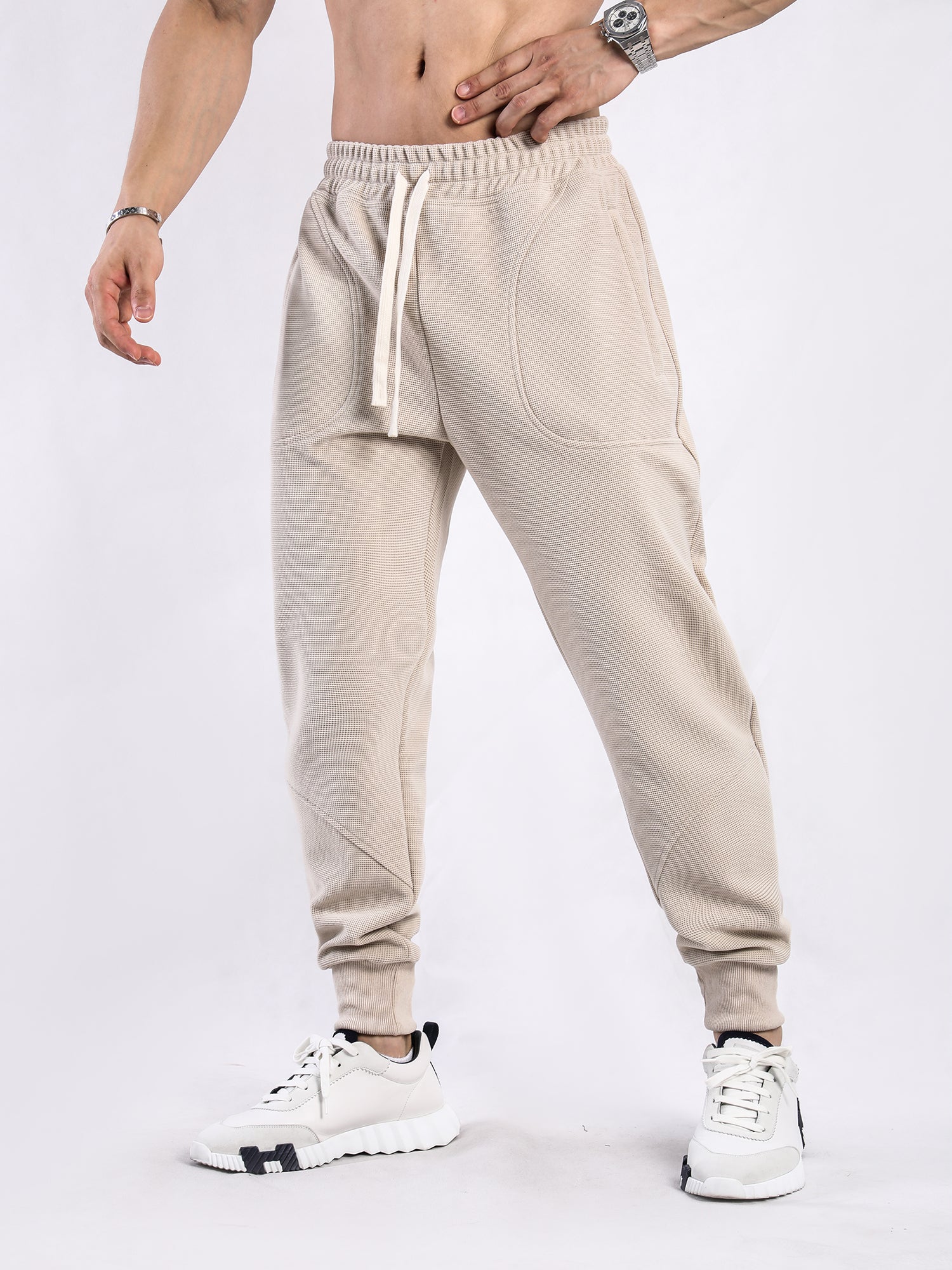 Soft Waffle Texture Performance Joggers - Ahaselected