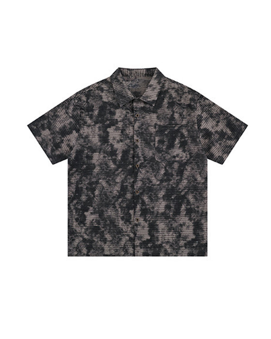 Ribbed  Model Tiedye SS shirt - Ahaselected