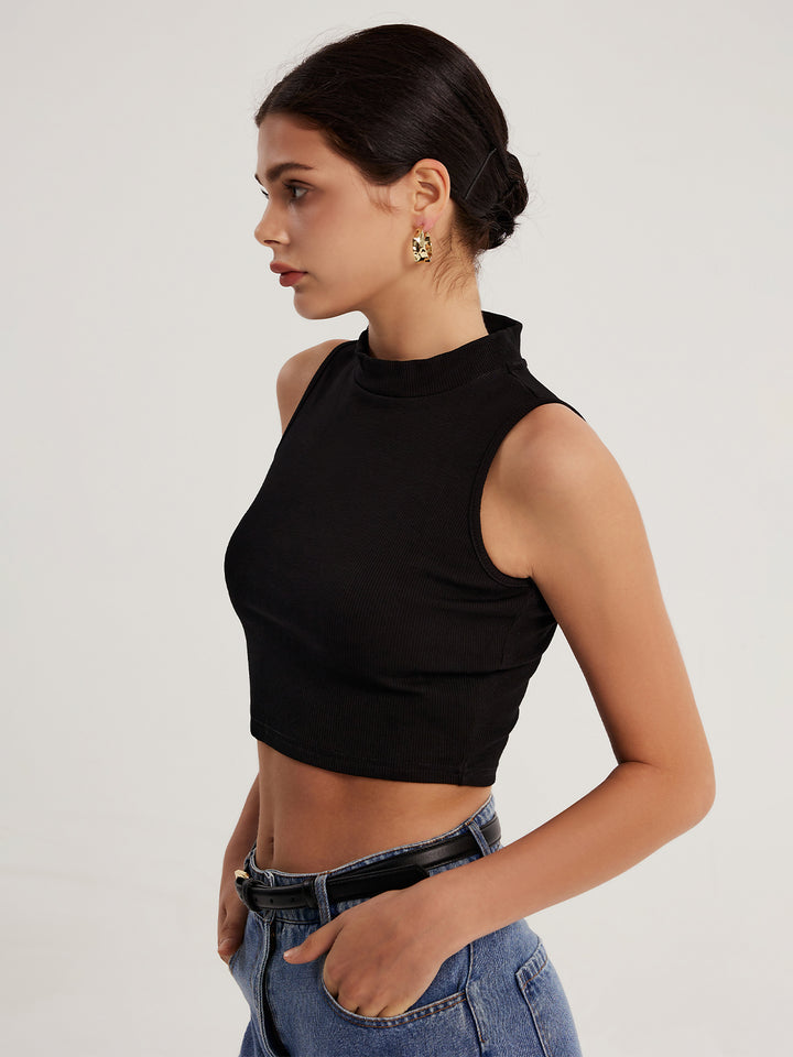 Sunshine Stand Collar Cropped Tank