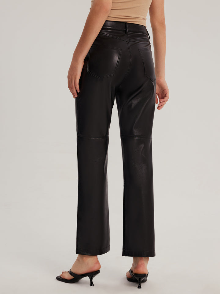 High-waisted Vegan Leather Pants