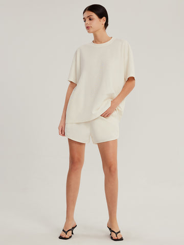 Casual Drop Shoulder T-shirt + Loose Shorts Set