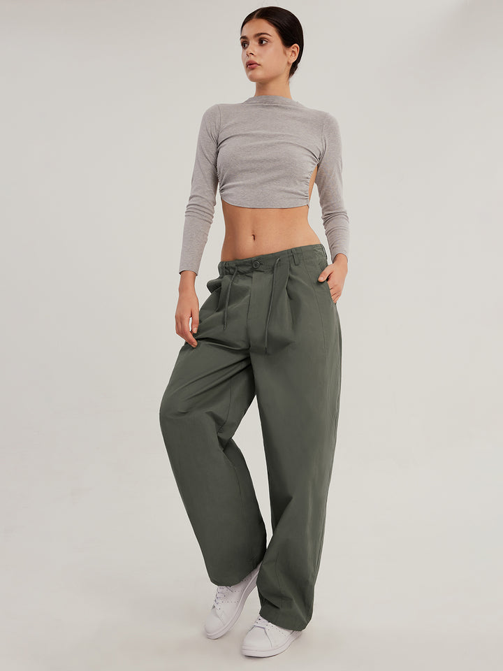 Lightweight Drawstring Baggy Pants