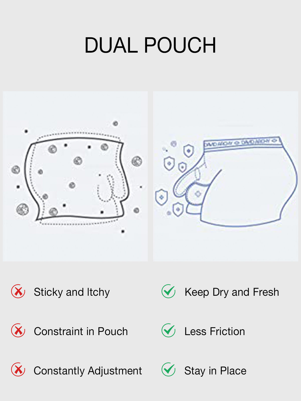 3 Packs M's Dual Pouch Trunks Separate Fly Boxer Briefs - Ahaselected