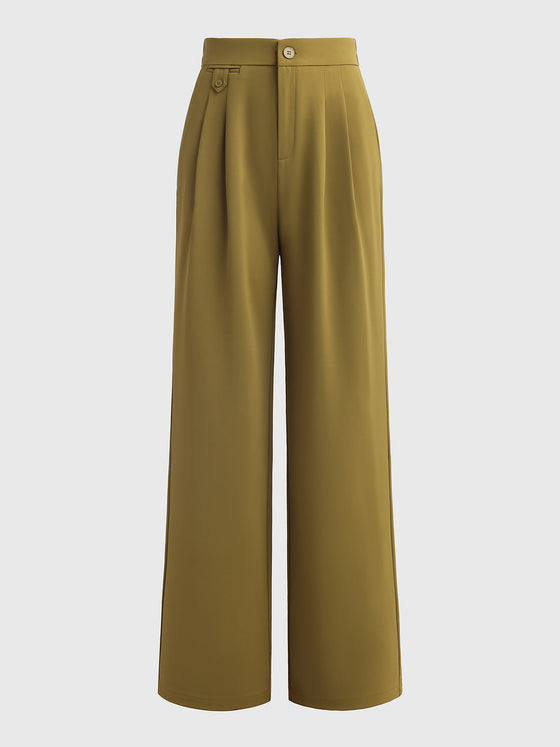 Flowy High-Waisted Palazzo Wide-Leg Pants - Ahaselected