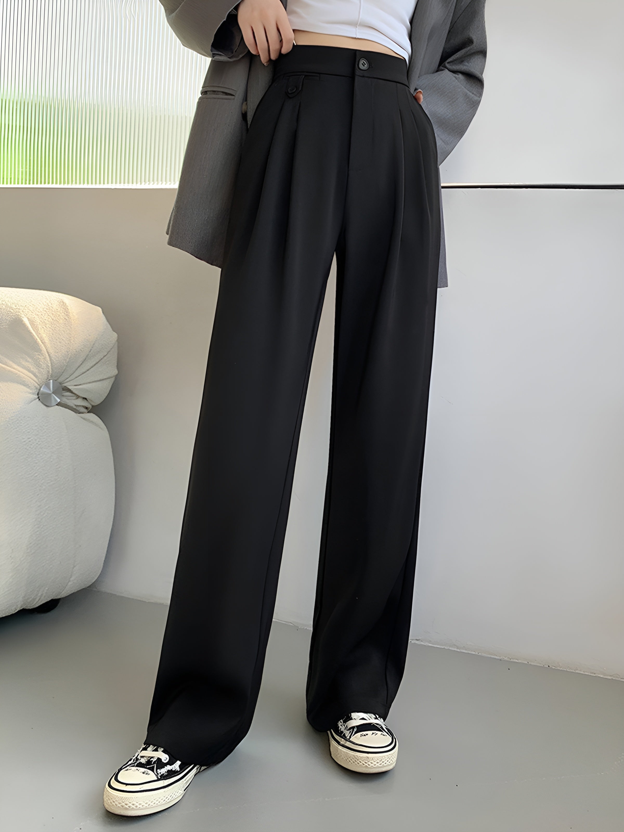 Comfy Wide-Leg Pants - Ahaselected
