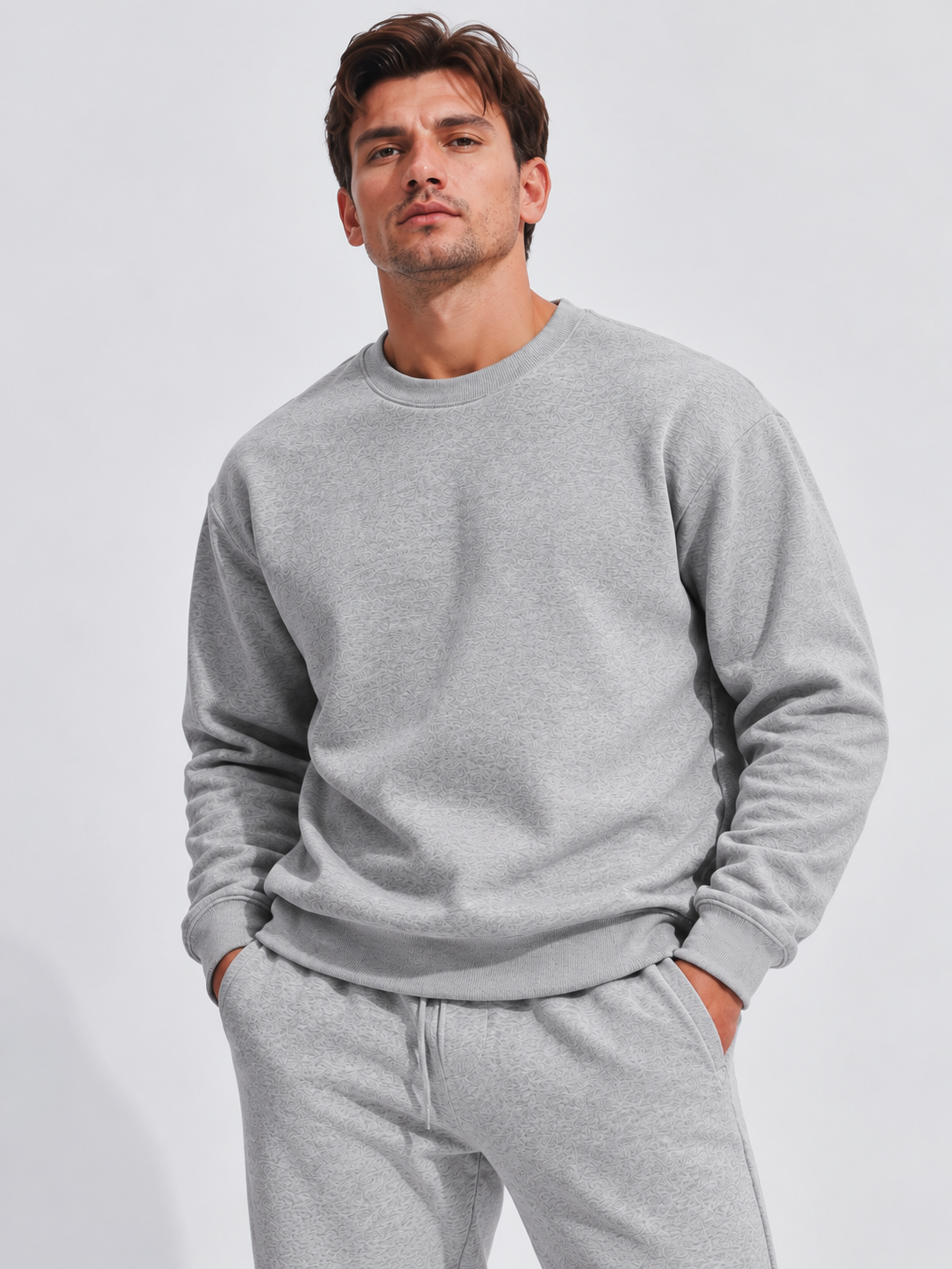 Men's Essential Cotton Blend Crewneck Sweatshirt-thumbmail-3