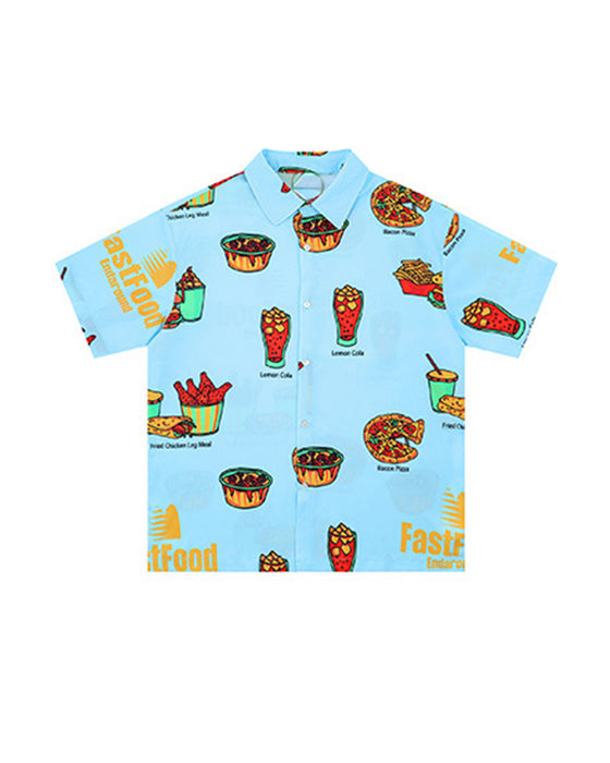 Holiday print SS shirt Foodie - Ahaselected