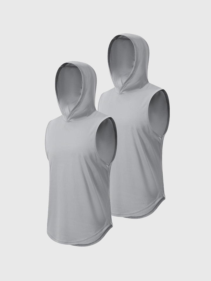 M's Workout Hooded Tank Curved Hem