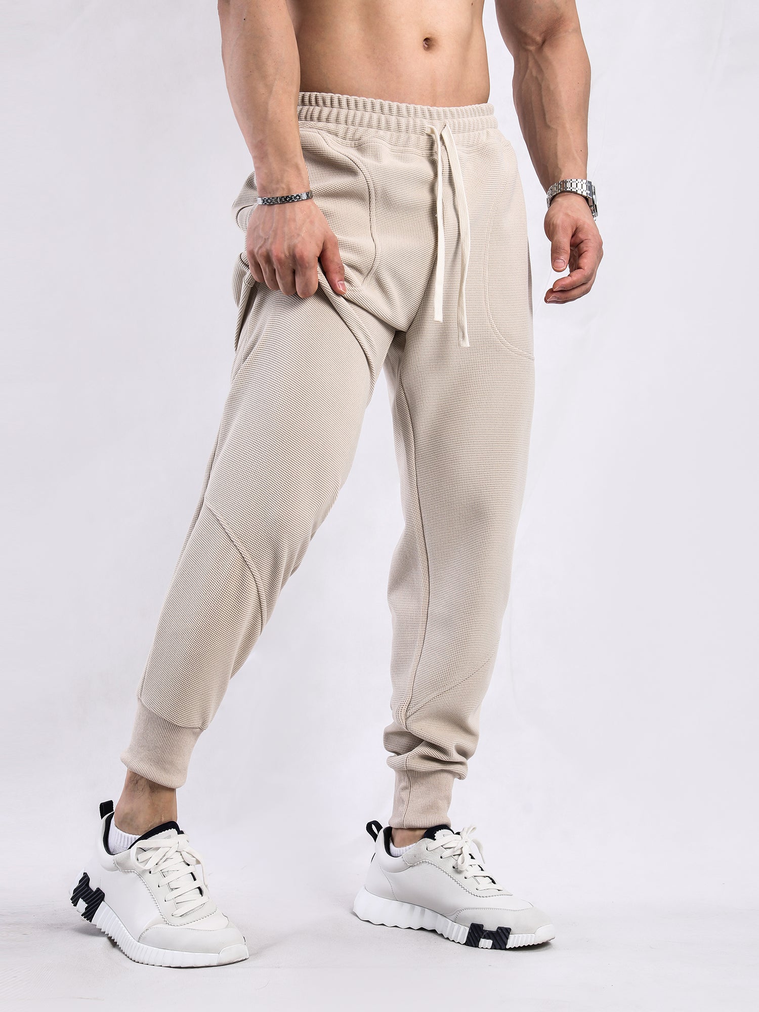 Soft Waffle Texture Performance Joggers - Ahaselected