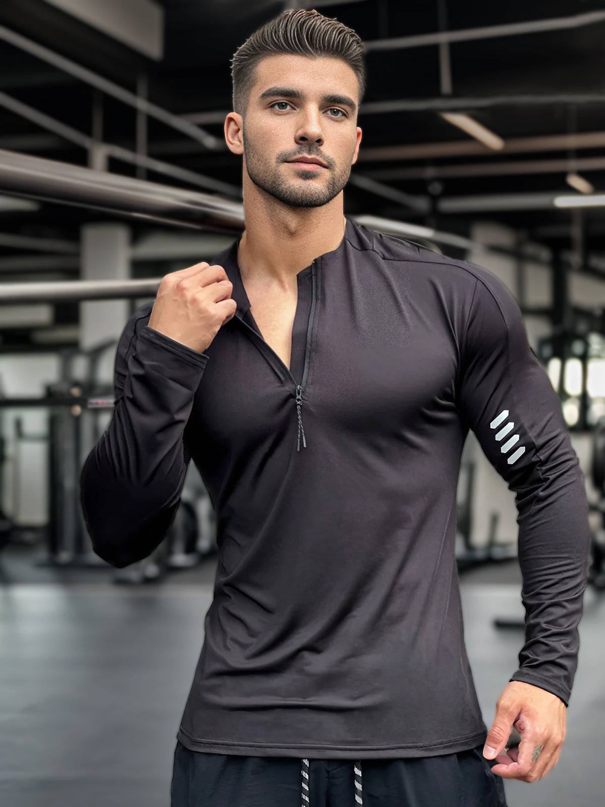 Evolution Half Zip Long Sleeves Shirt Workout Baselayer - Ahaselected
