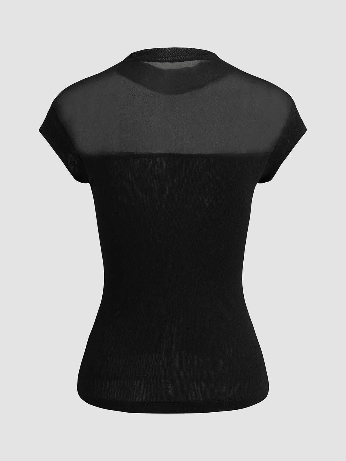 Sleeveless High Neck Mesh Top - Ahaselected