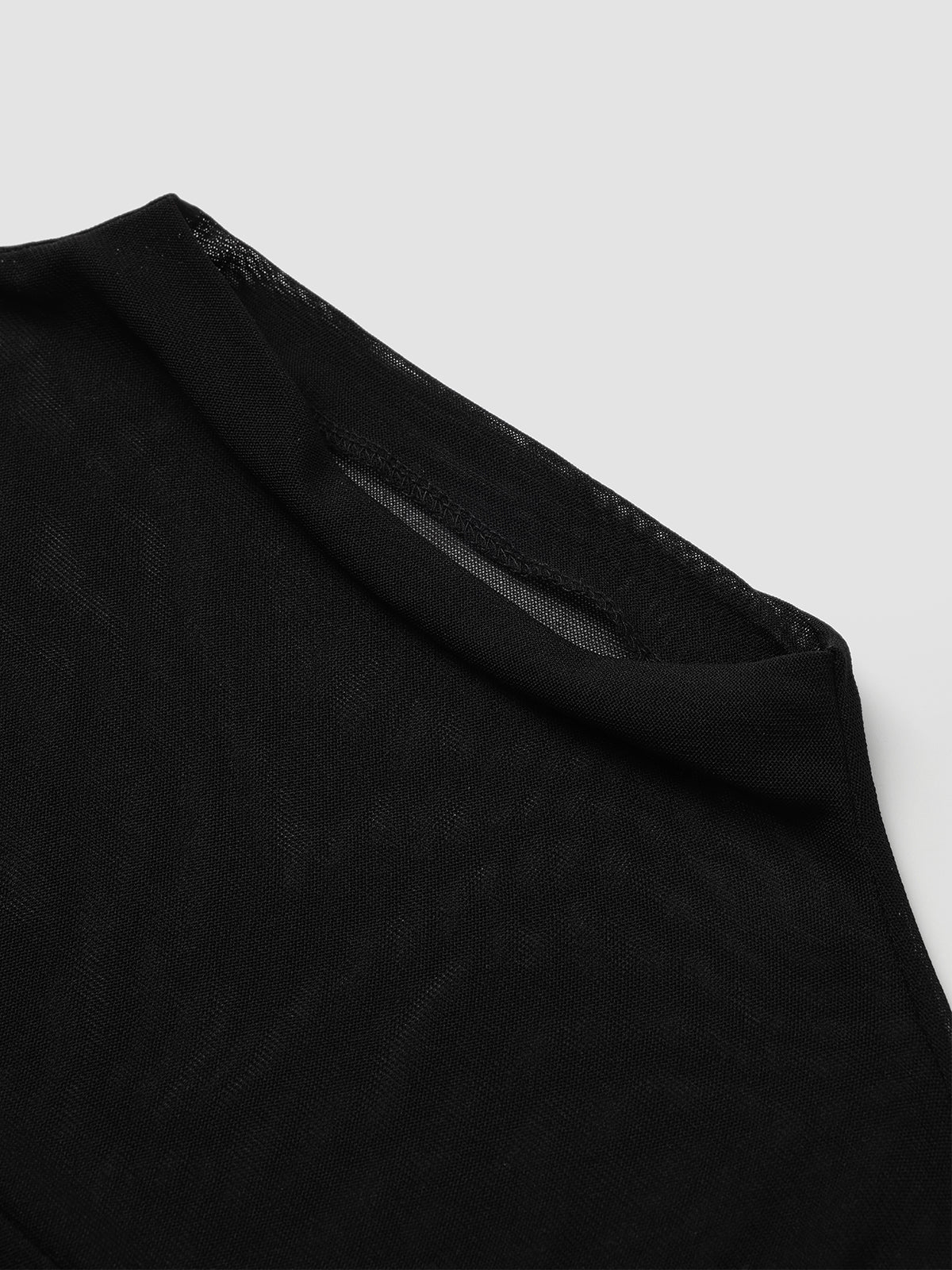 Sleeveless High Neck Mesh Top - Ahaselected