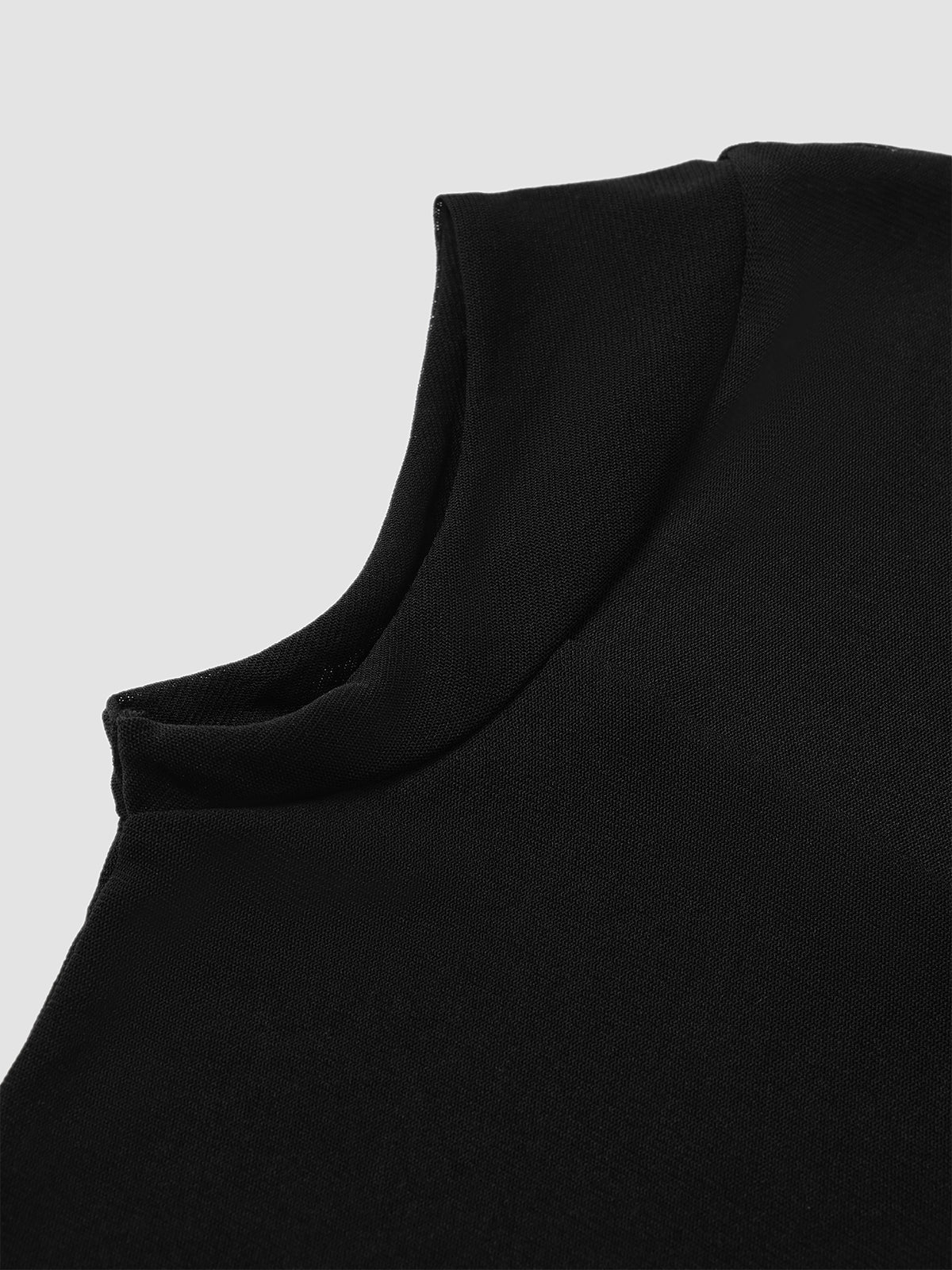 Sleeveless High Neck Mesh Top - Ahaselected
