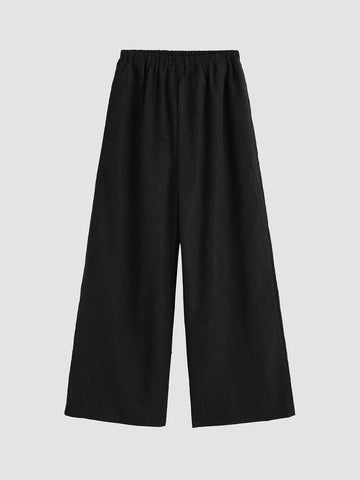 Relaxed Fit Jacquard Pocket Wide Leg Pants