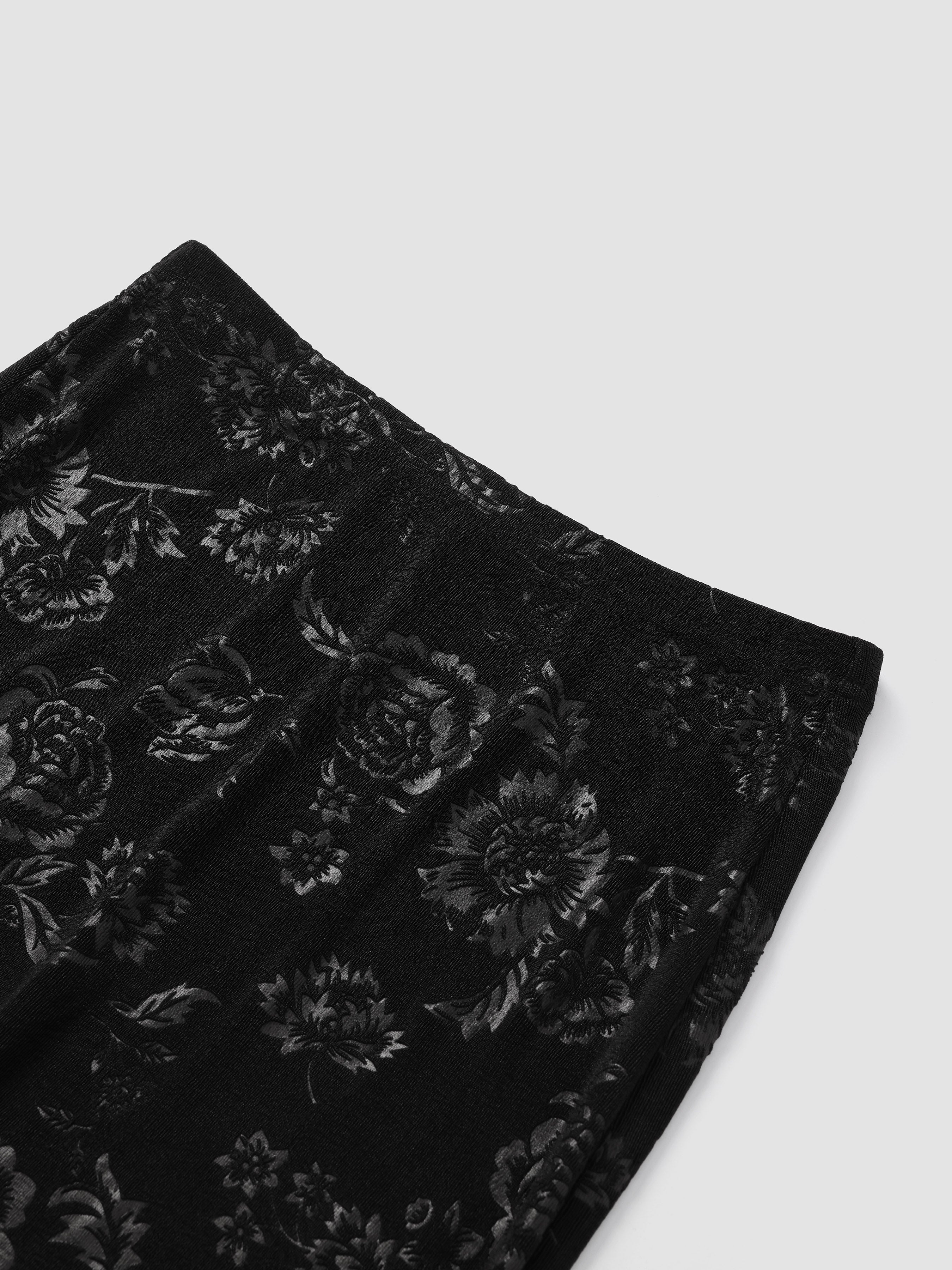 Knitted Floral Pattern Fishtail Long Skirt - Ahaselected