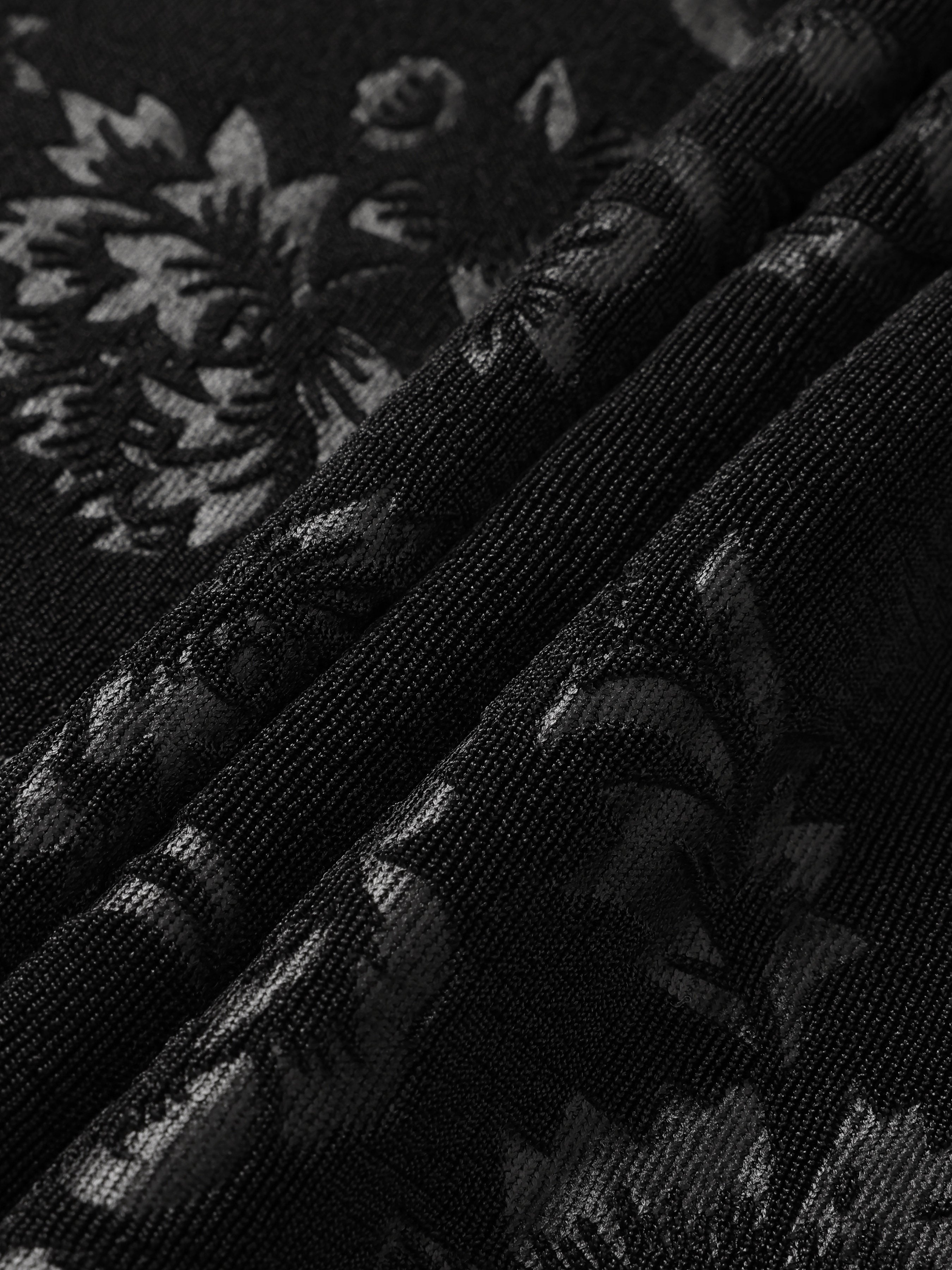 Knitted Floral Pattern Fishtail Long Skirt - Ahaselected
