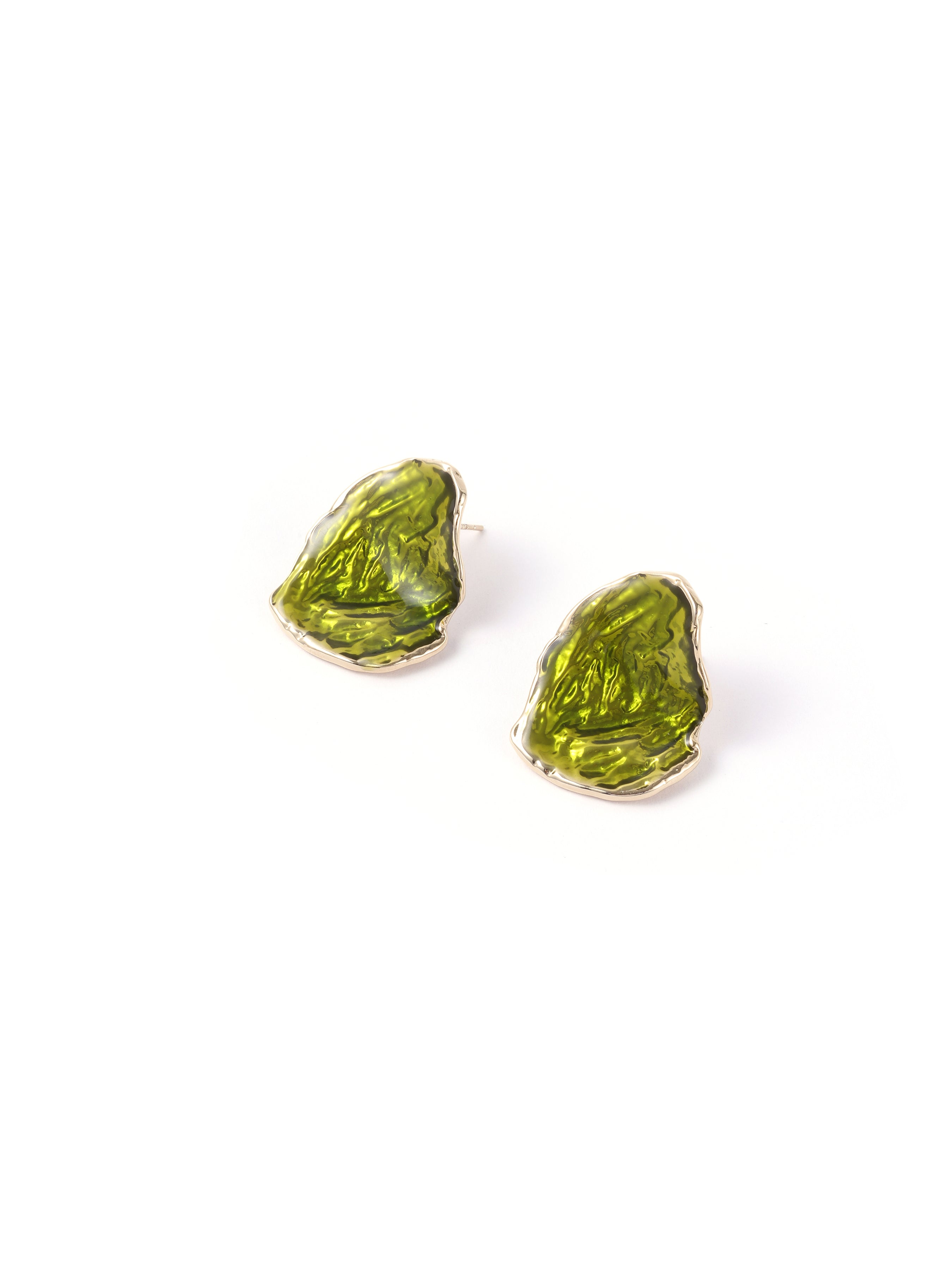 Green Emerald Cut Stud Earrings - Ahaselected