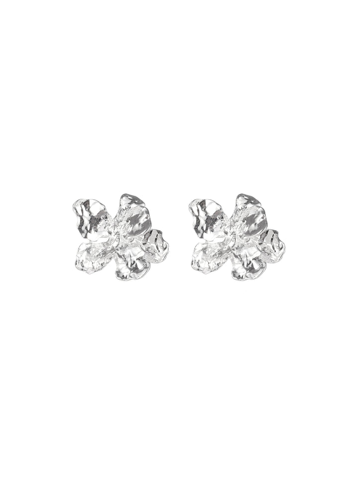 Silver Floral Earrings