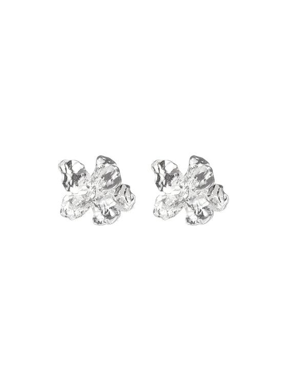 Silver Floral Earrings - Ahaselected