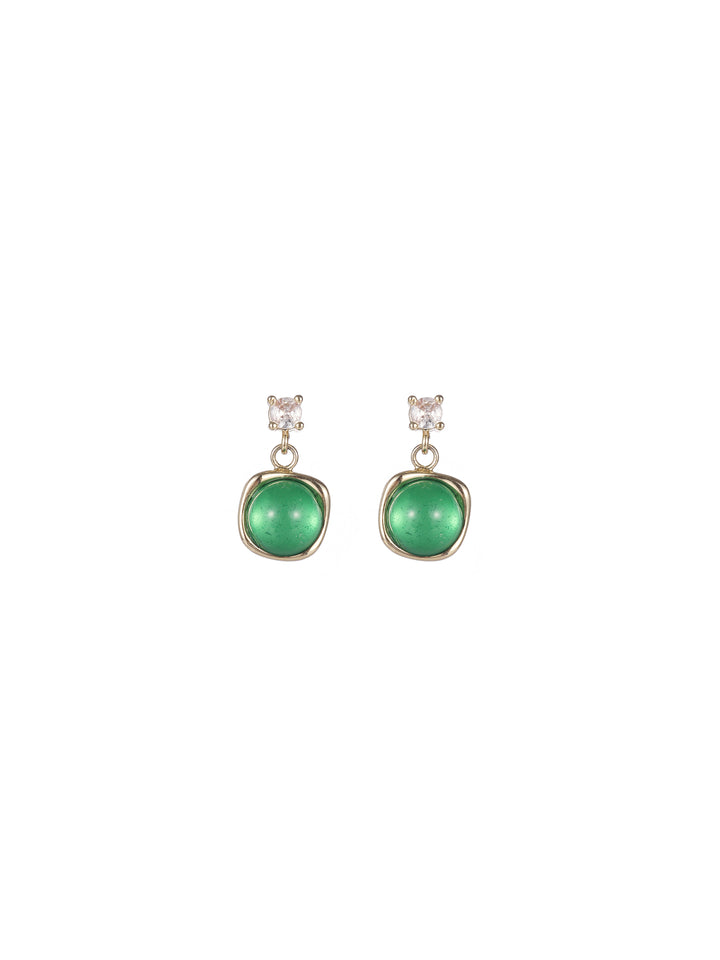 Green Emerald Stud Earrings
